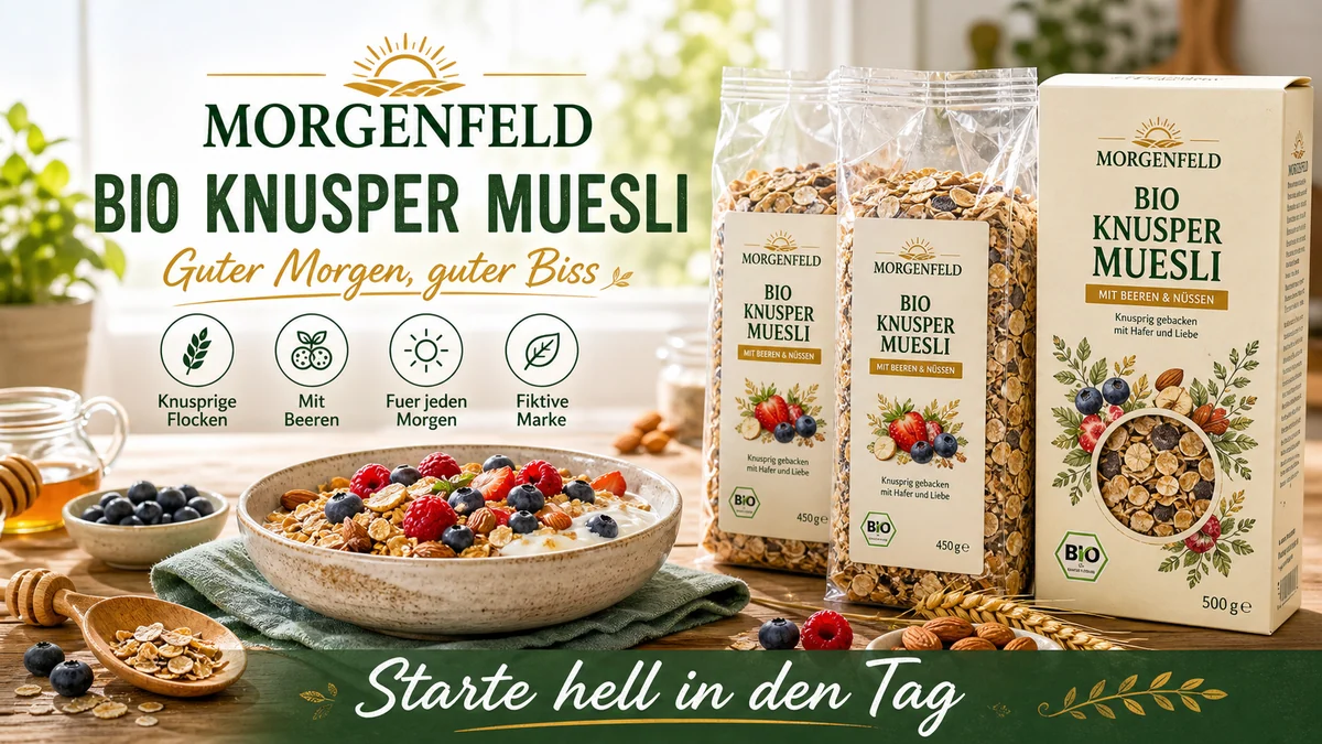 Deutsche Bio-Muesli-Fruehstueckswerbung